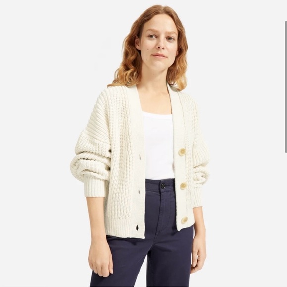 Everlane Texture Cotton Crop Cardigan - Picture 3 of 12